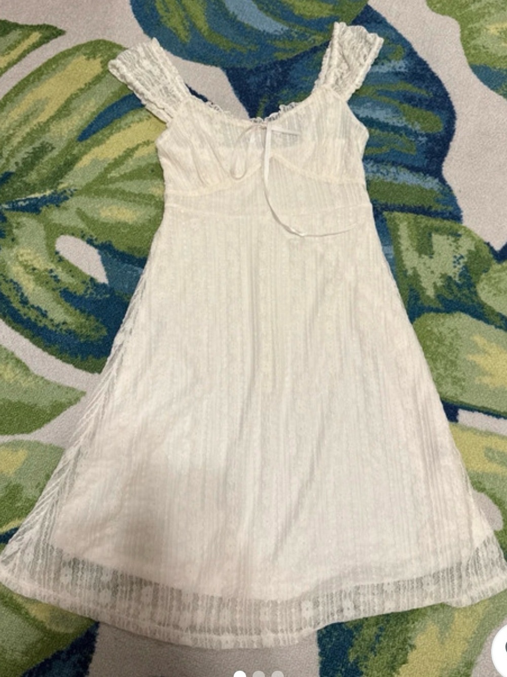 No Boundaries Cream Lace Slip Dress with Ruffled Straps